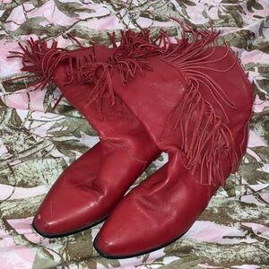 Mexico Fringe Red Women's Western Boots